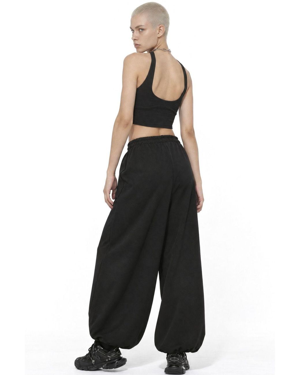 Busem Black Elastic Waist Jogger Pants