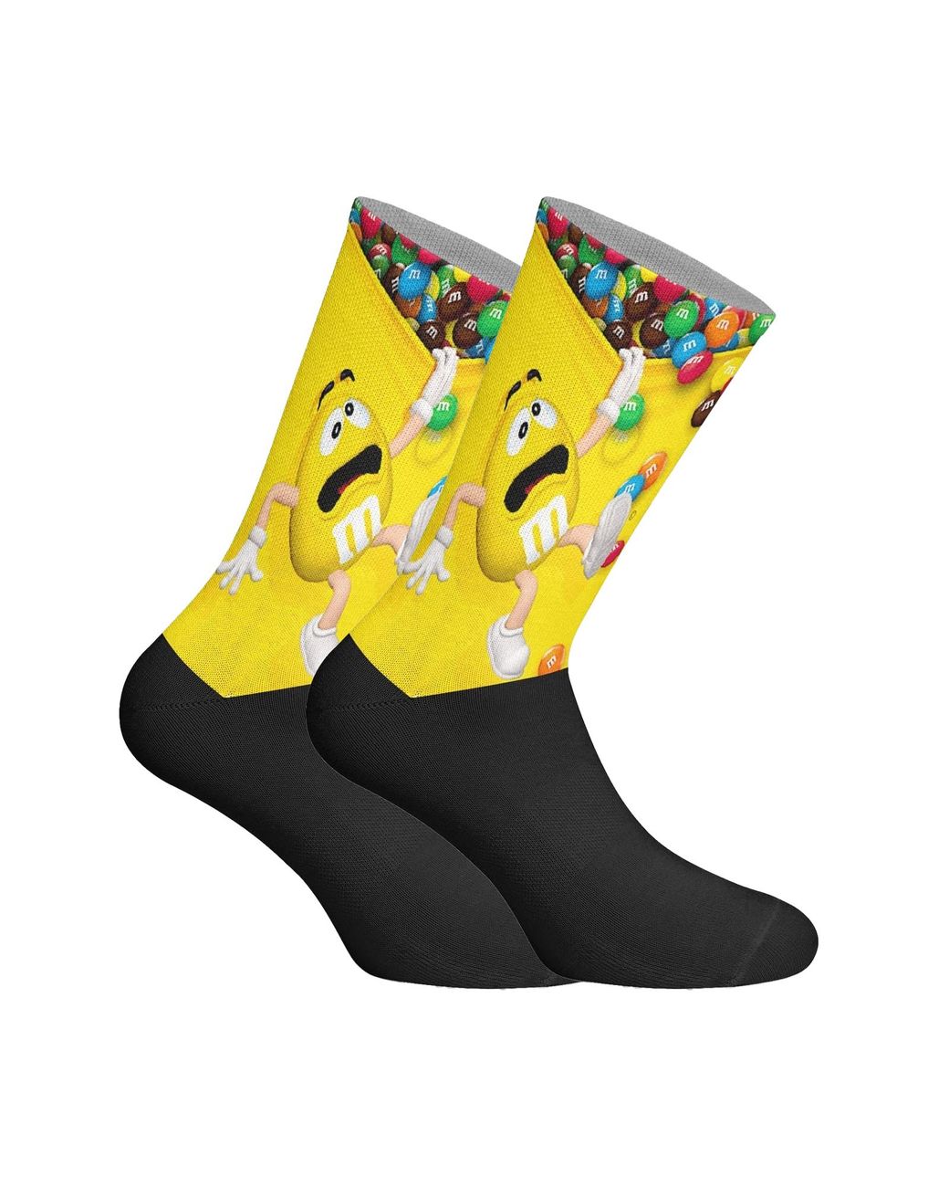 Jenes Socks Black Elastic Printed Long
