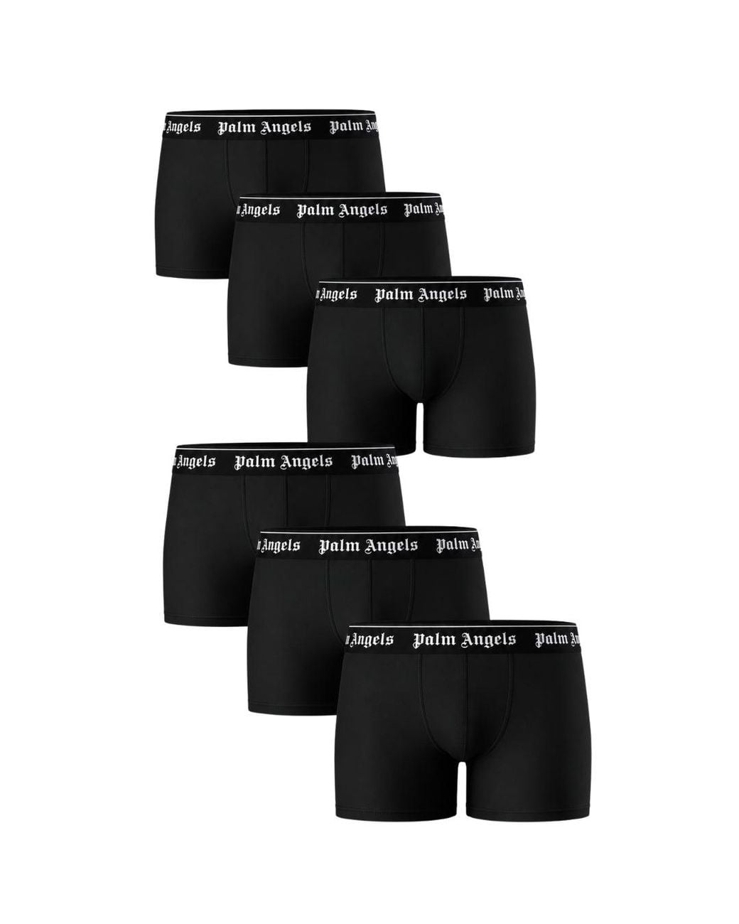 Palm Angels Black Six-Pack Classic Logo Boxer Shorts Cotton for men