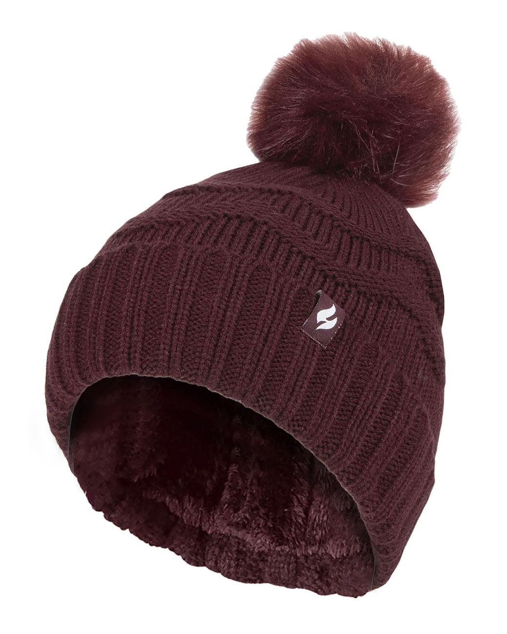 Heat Holders Red Ladies Winter Fur Beanie Hat