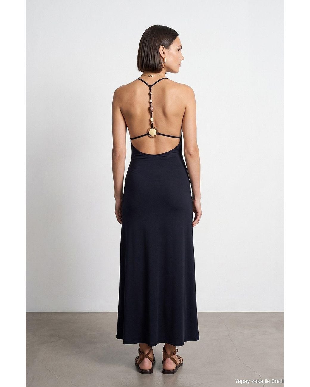 Dilvin Blue Viscose Maxi Dress