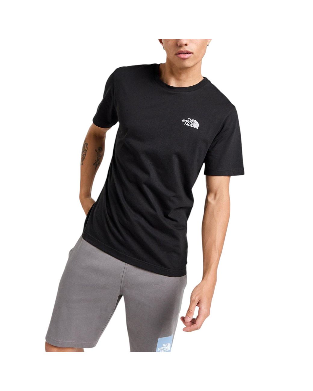The North Face Black T Shirts Simple Dome Crew Neck Sports Cotton T-Shirt for men