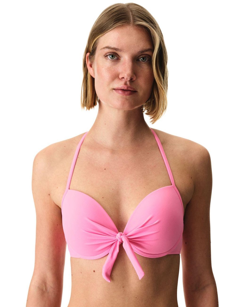 Penti Pink Solid Halter Underwire Bikini Top