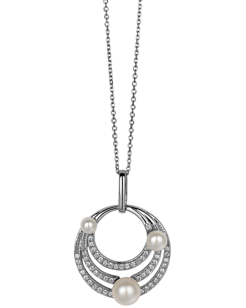 Orphelia Black 925 Sterling Chain With Pendant