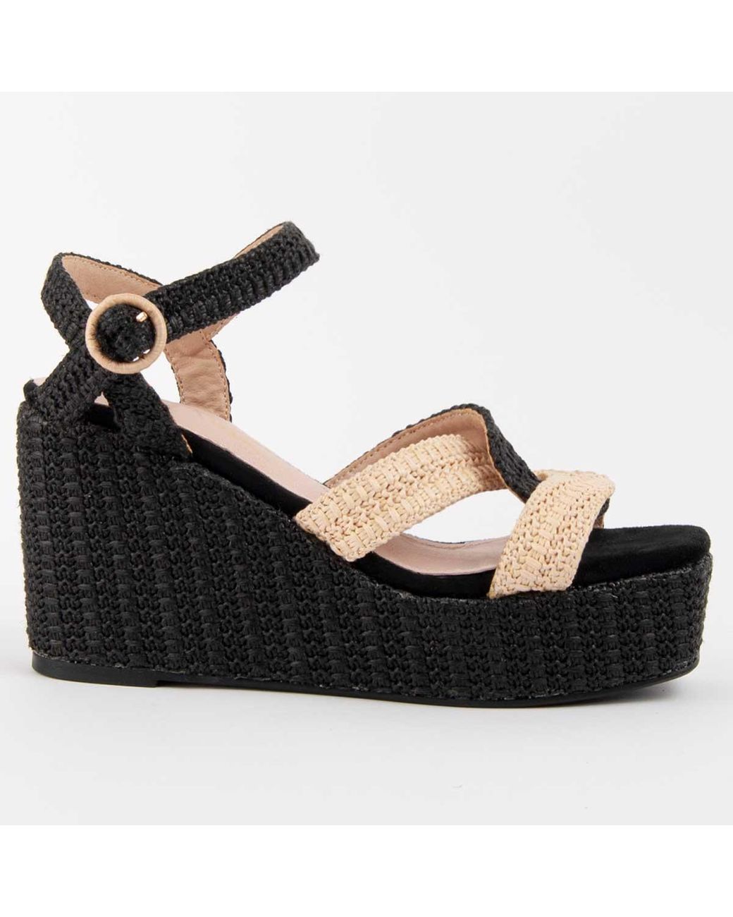 Montevita Black Wedge Sandal Salia11