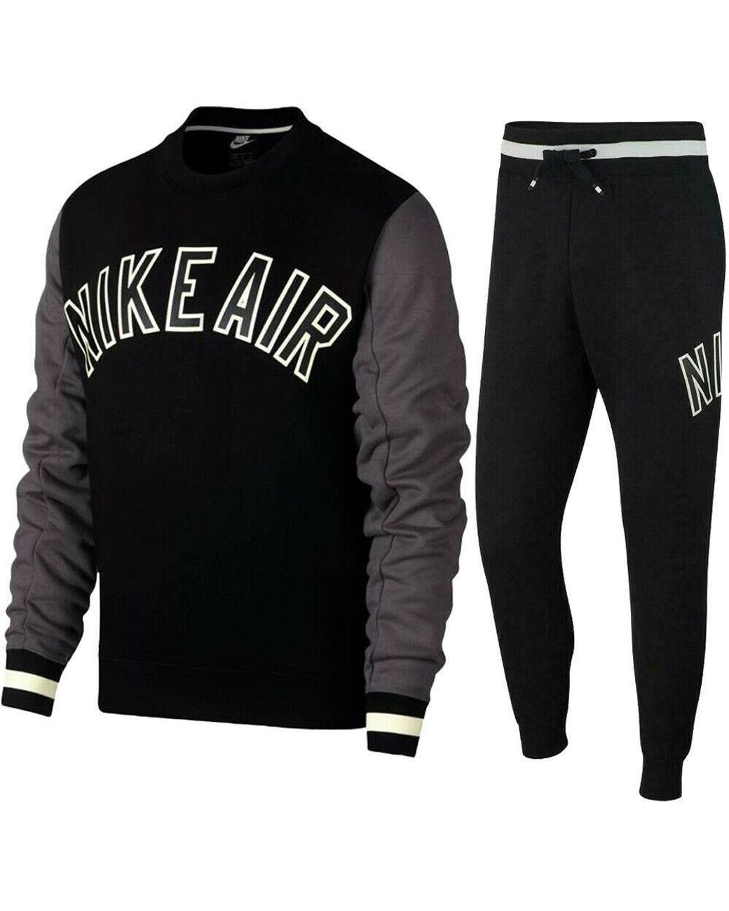Nike fleece tracksuit set in black sale