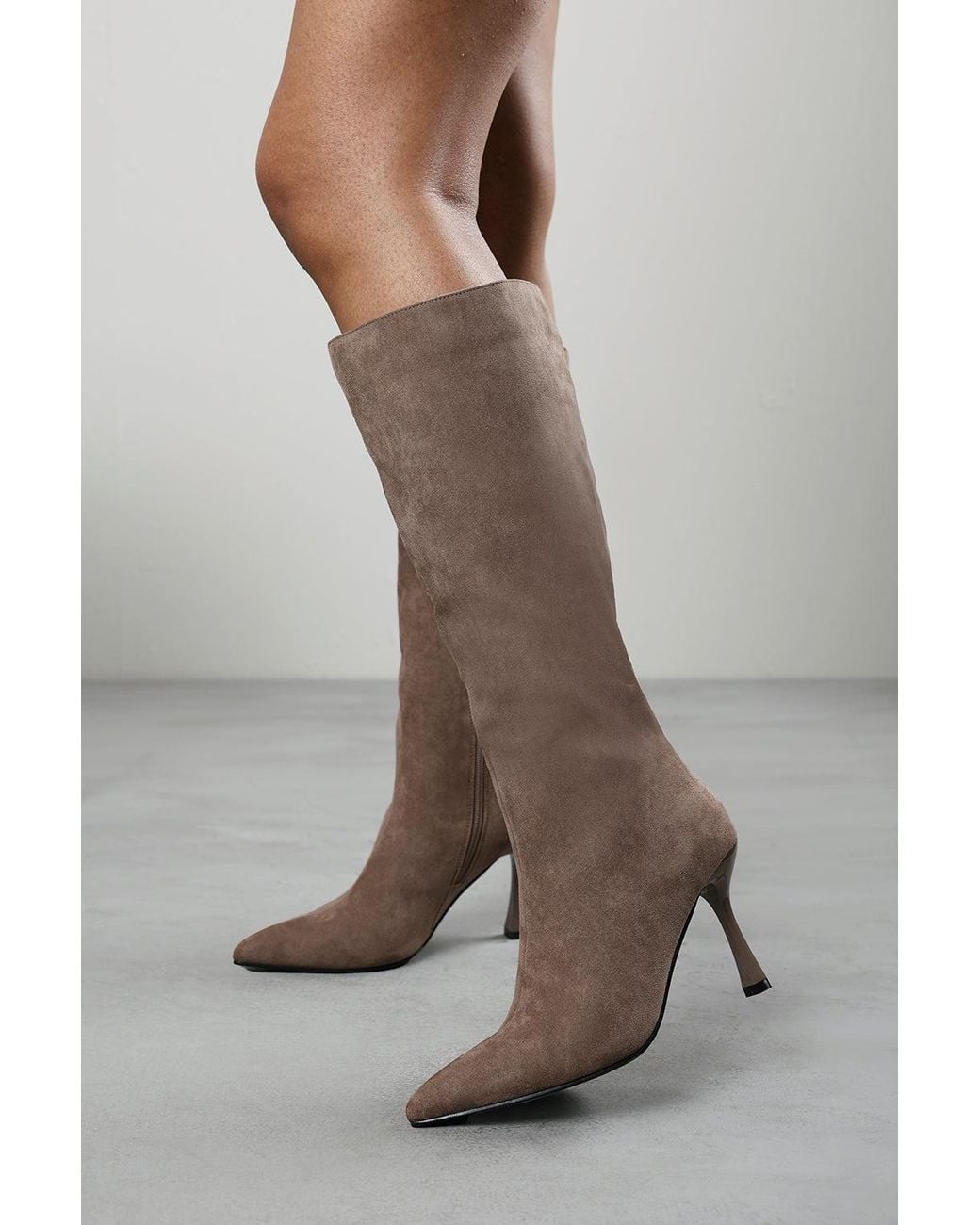 Where's That From Brown Kexira Stiletto Knee High Boot
