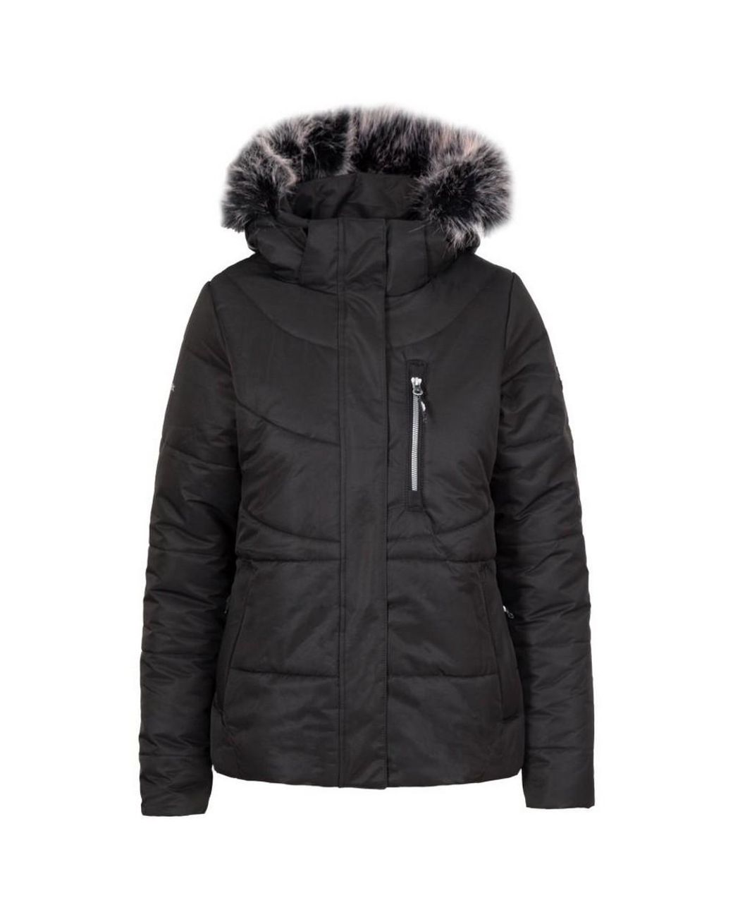 Trespass Black Ladies Recap Waterproof Jacket