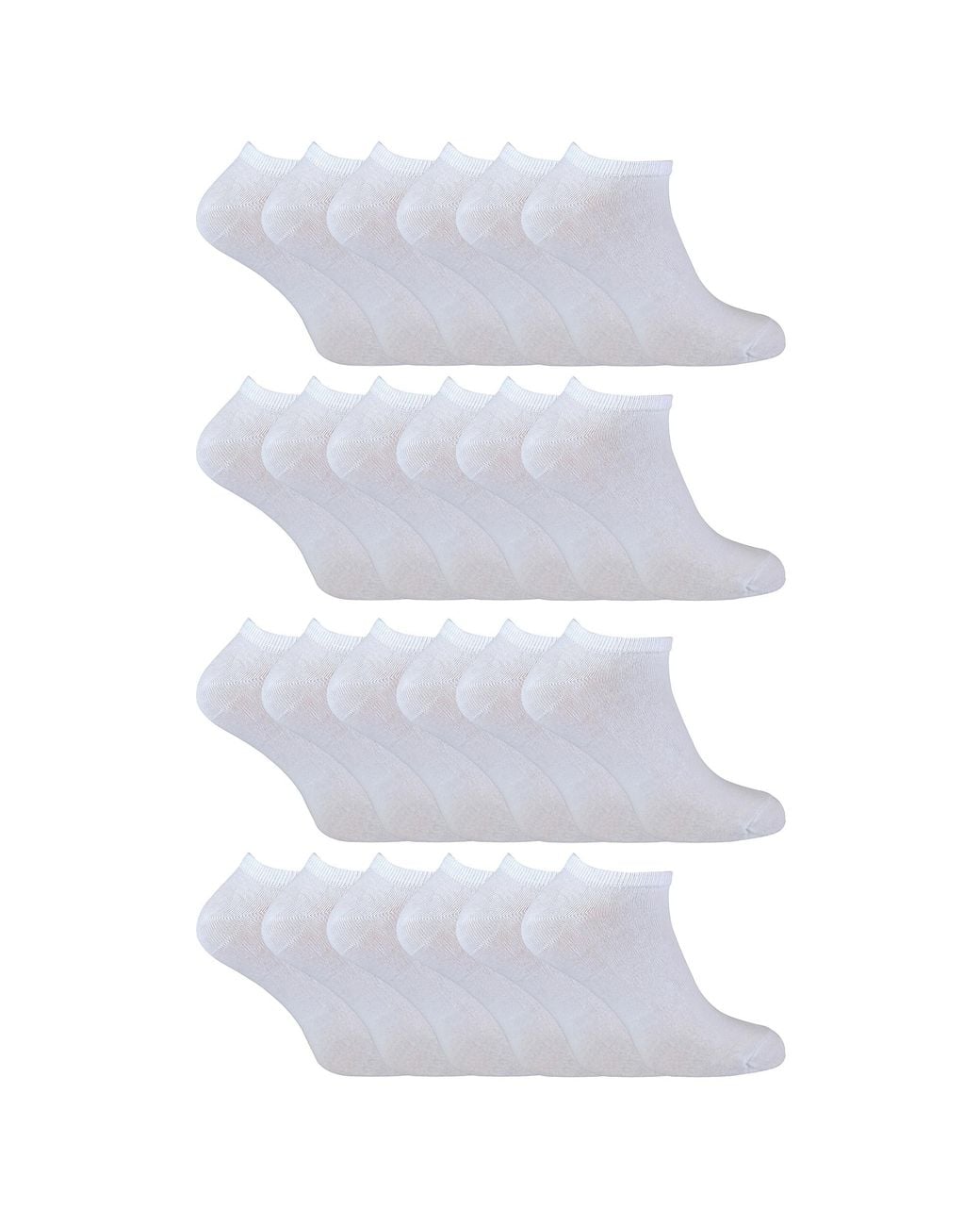 Sock Snob White 24 Pack Multipack Cotton Trainer Socks For for men