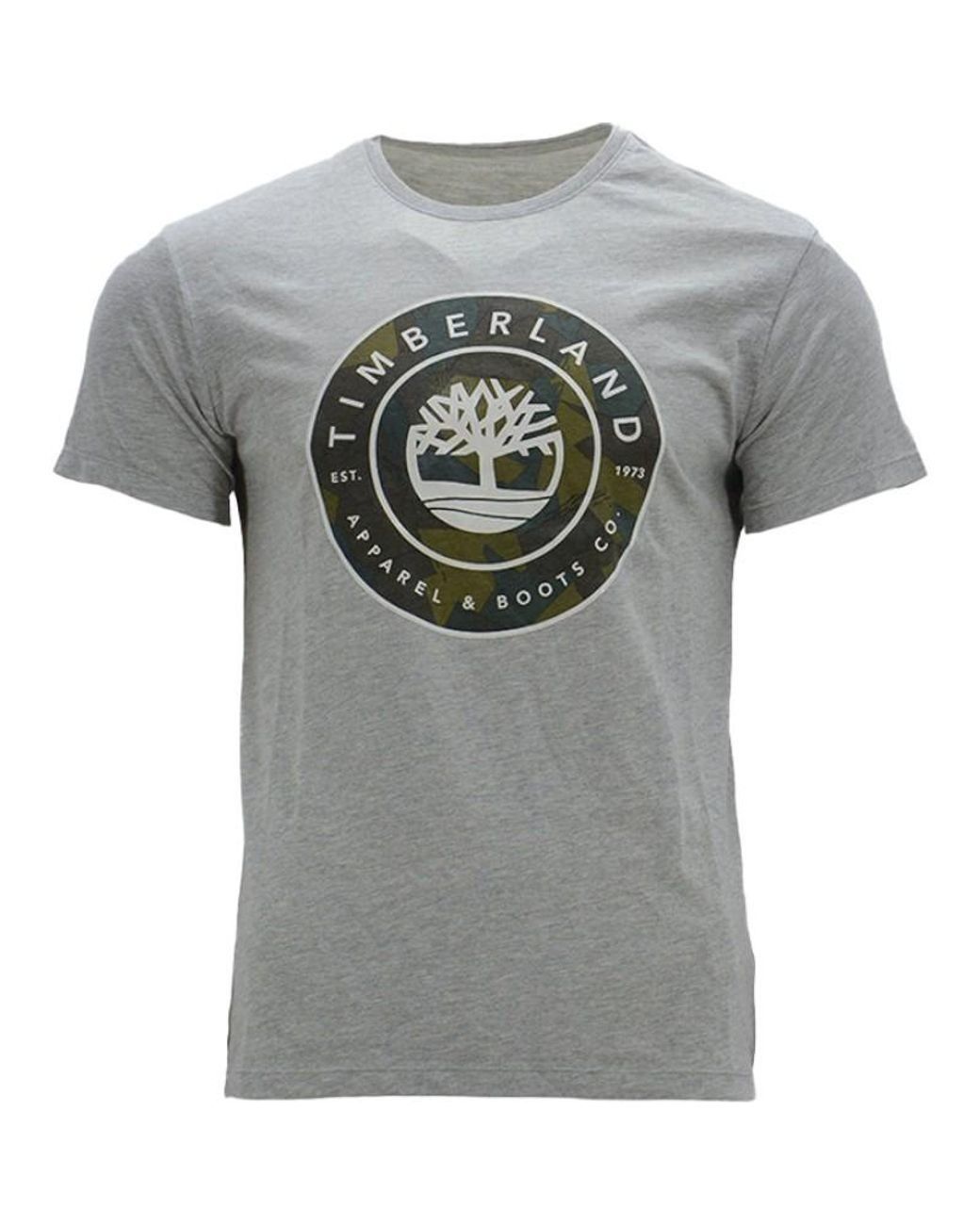 Timberland Gray Printed T Shirts Crew Neck Summer Top Short Sleeve Premium Tee for men