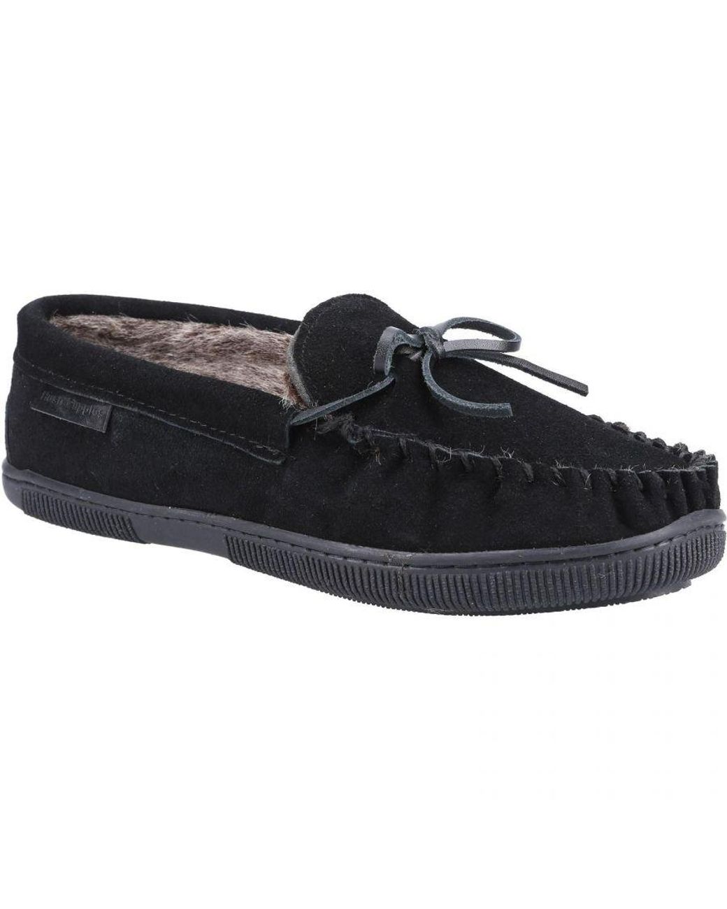 Mens black top suede slippers