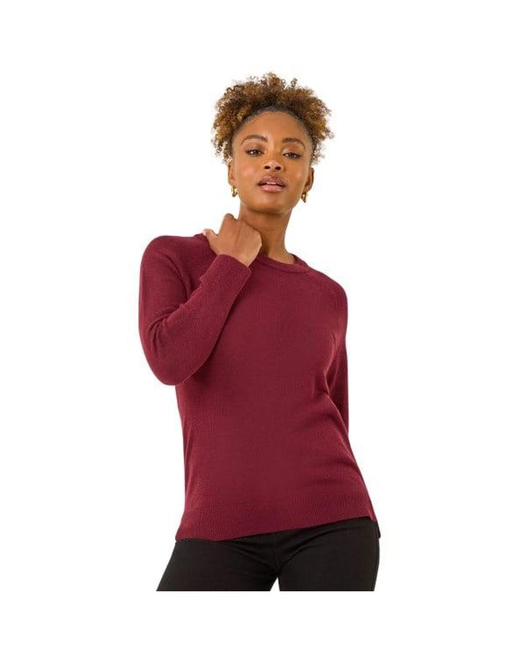 Roman Red Plain Soft Crew Neck Jumper