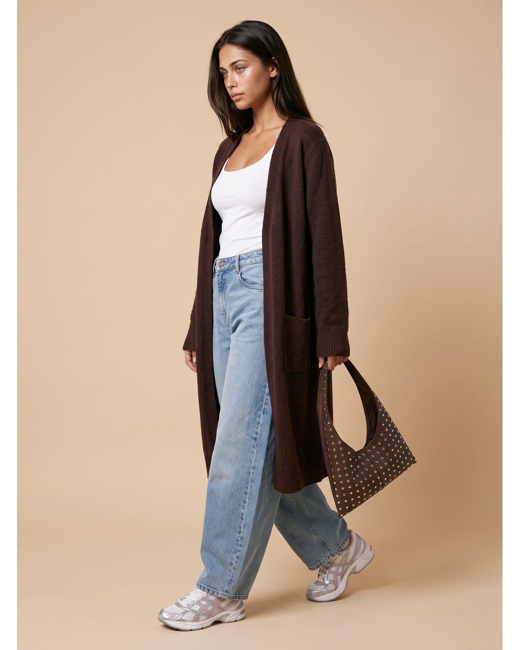 Urban Bliss Blue Longline Patch Pocket Cardigan