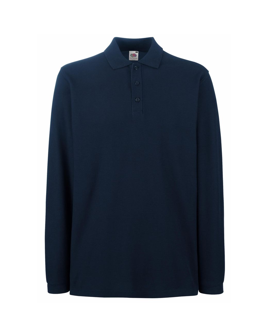Fruit Of The Loom Blue Premium Long Sleeve Polo Shirt for men