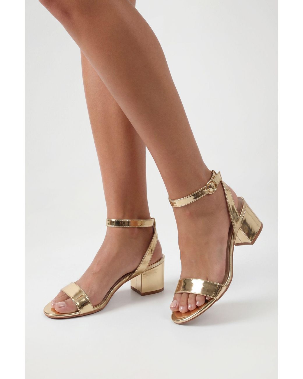 Boohoo Natural 2 Part Block Heels