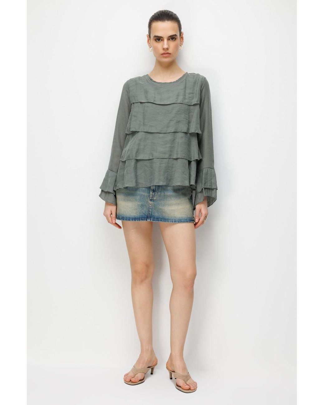 MixRay Gray Elastane Blouse