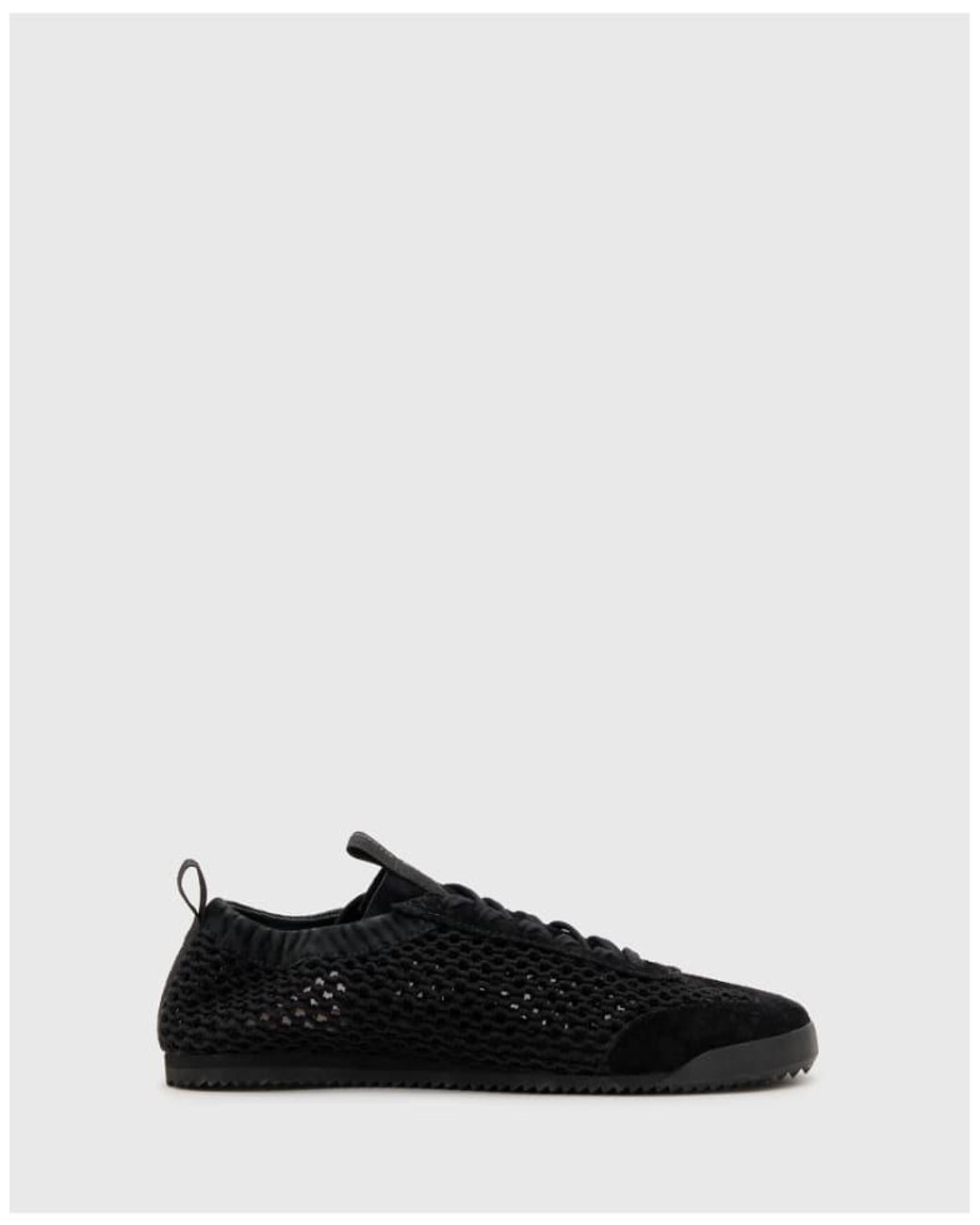 AllSaints Black Allsaints Kenny Leather Woven Trainers