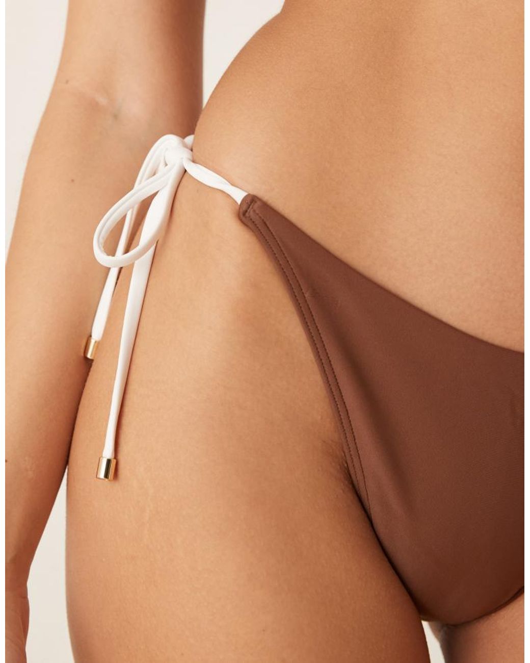 Abercrombie & Fitch Brown Swimwear Tie Side Cheeky Bikini Bottom Co-Ord
