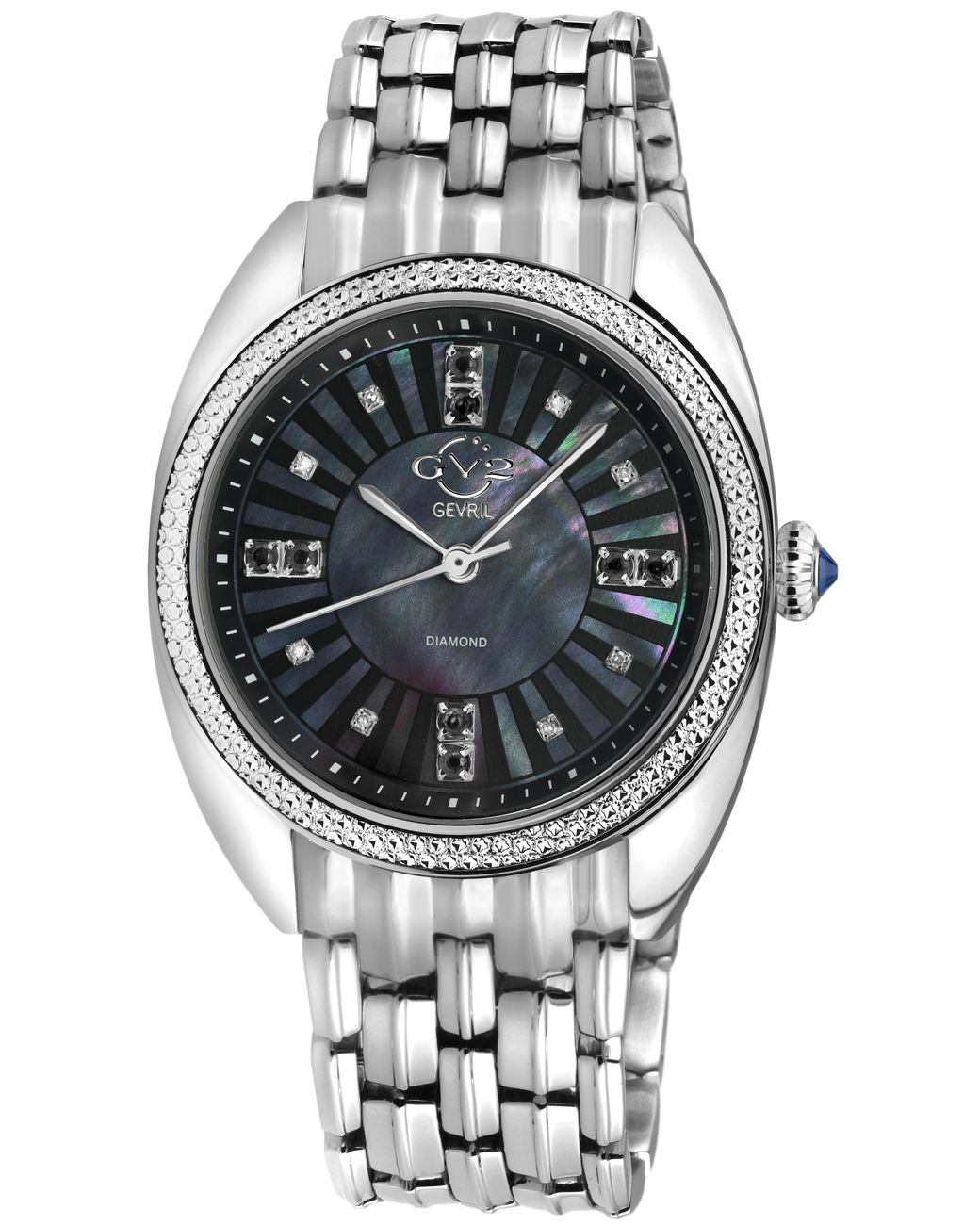 Gv2 Gray Palermo Diamond Swiss Quartz Mop Dial Watch