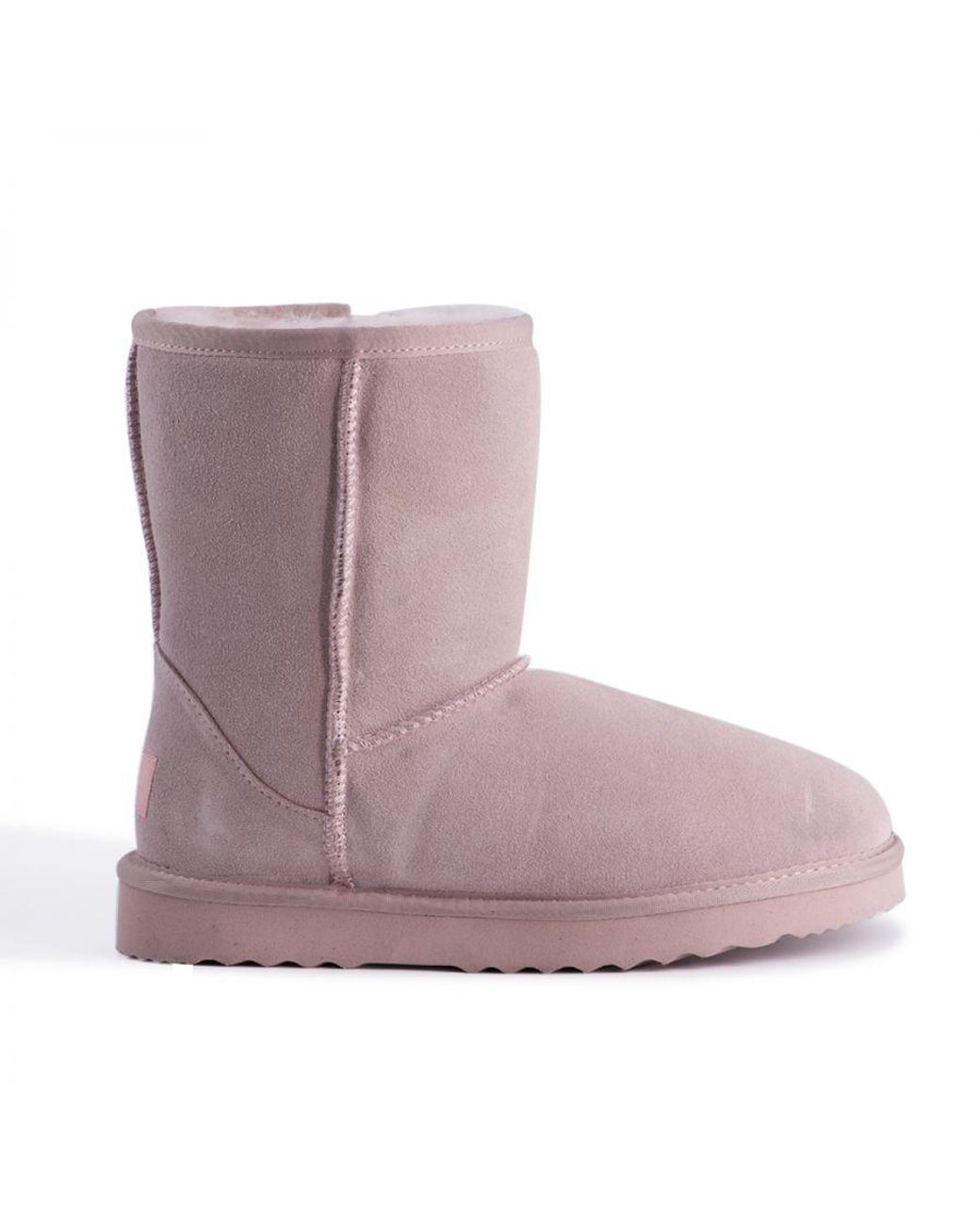 Aus Wooli Purple "Cronulla" Australia Mid Calf Sheepskin Boot, Pale Leather