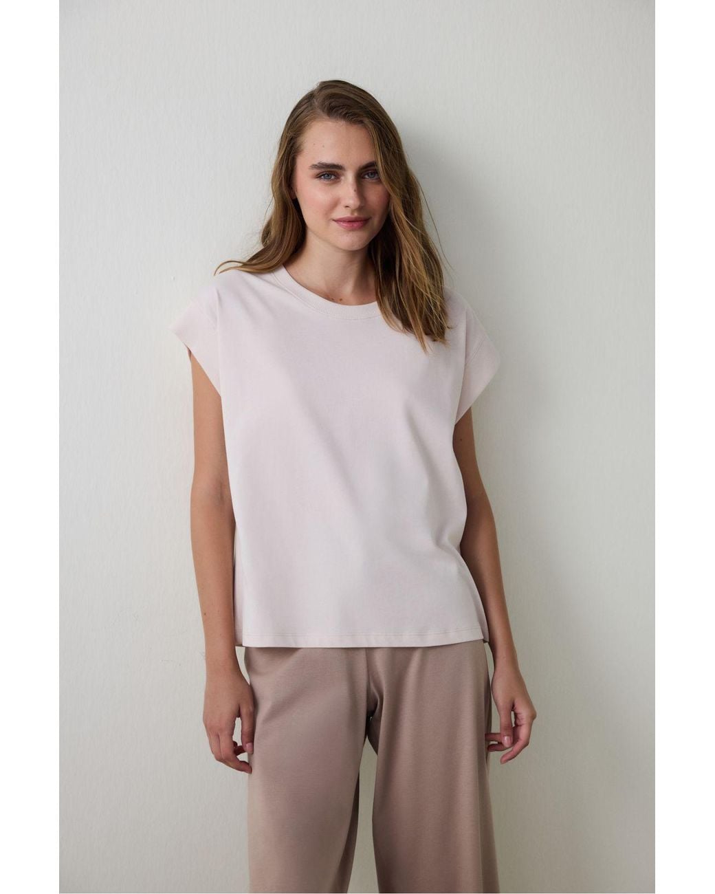 Penti White Weekend Time Crew Neck Short Sleeve Pajama Top