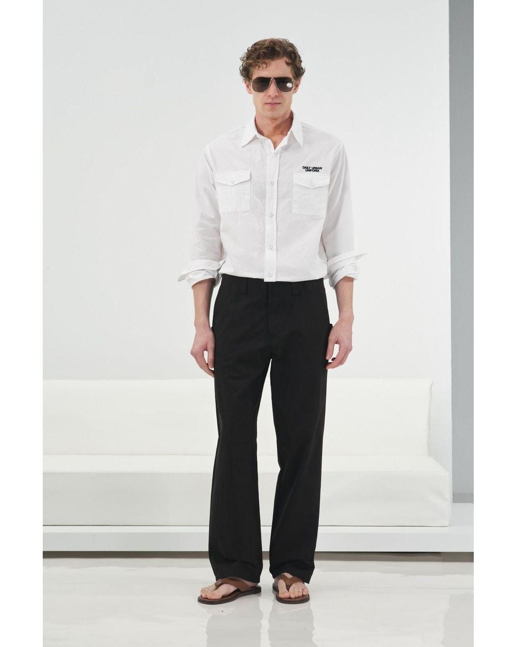 Giesto White Tailored Suit Pants for men