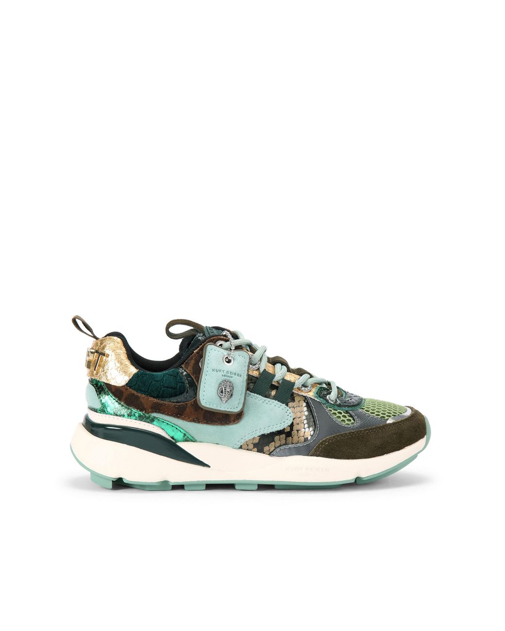 Kurt Geiger Green Leather Runner Sneakers