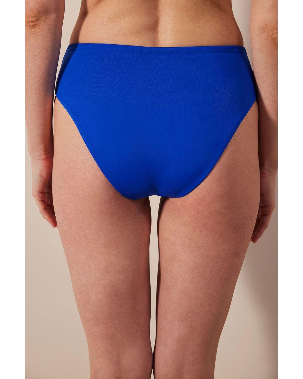 Penti Blue High-Waist Shirred Bikini Bottoms