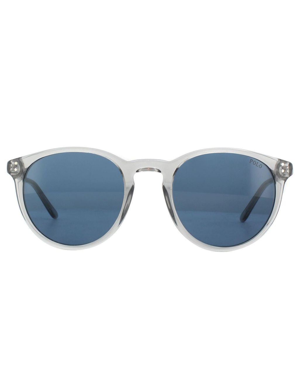 Polo Ralph Lauren Blue Round Shiny Transparent Dark Sunglasses