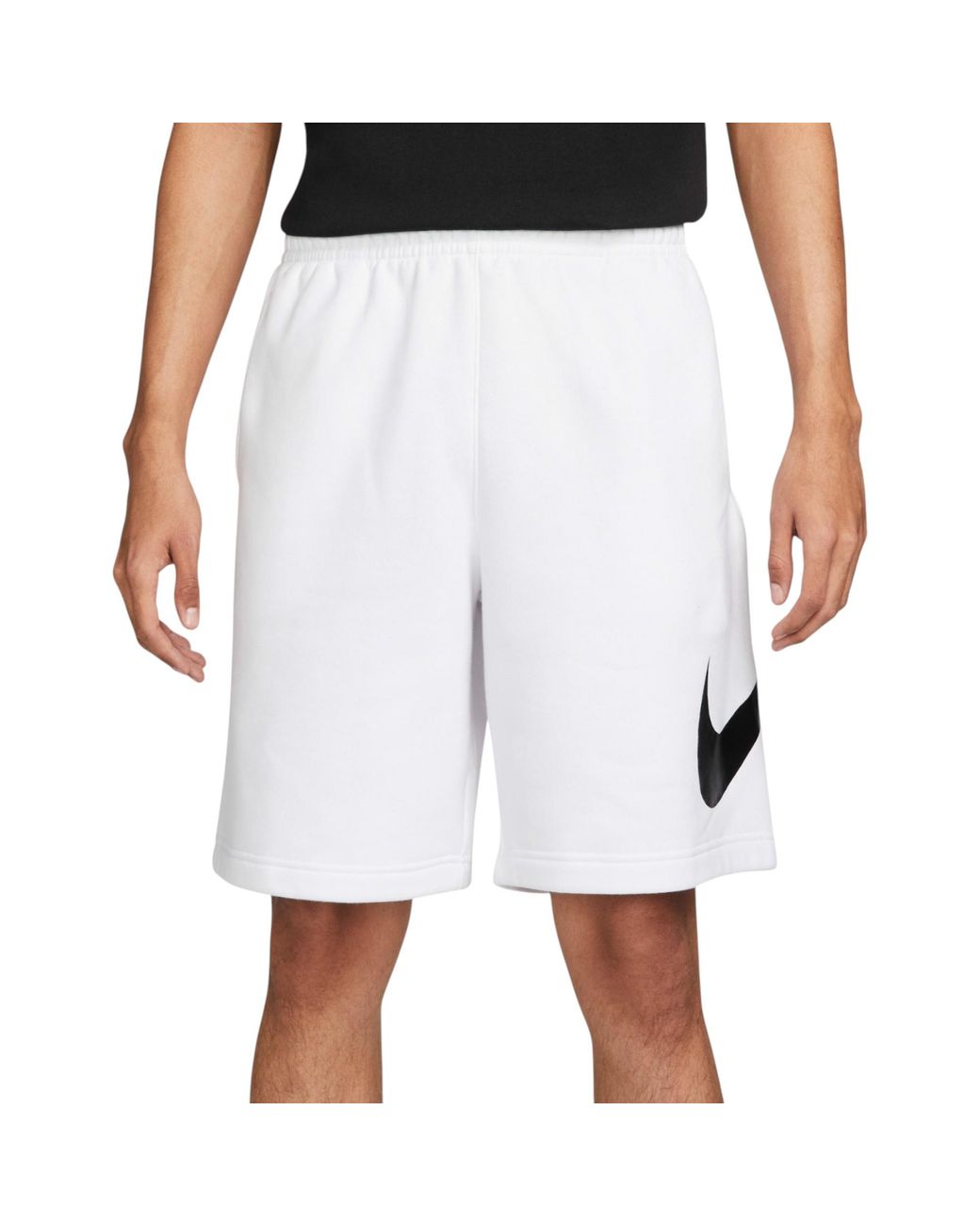 Nike White Shorts Terry Summer Sportswear Club Standard Fit Comfort Half Pants for men