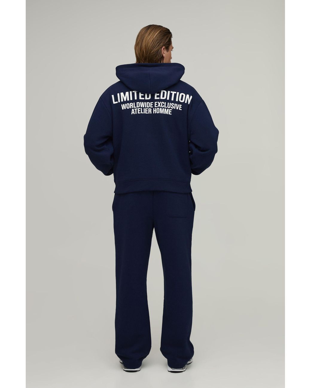 BoohooMAN Blue Oversized Boxy Limited Edition Zip Through Hoodie for men