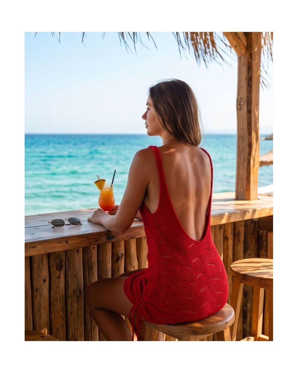 RYVAN Red Knit Dress