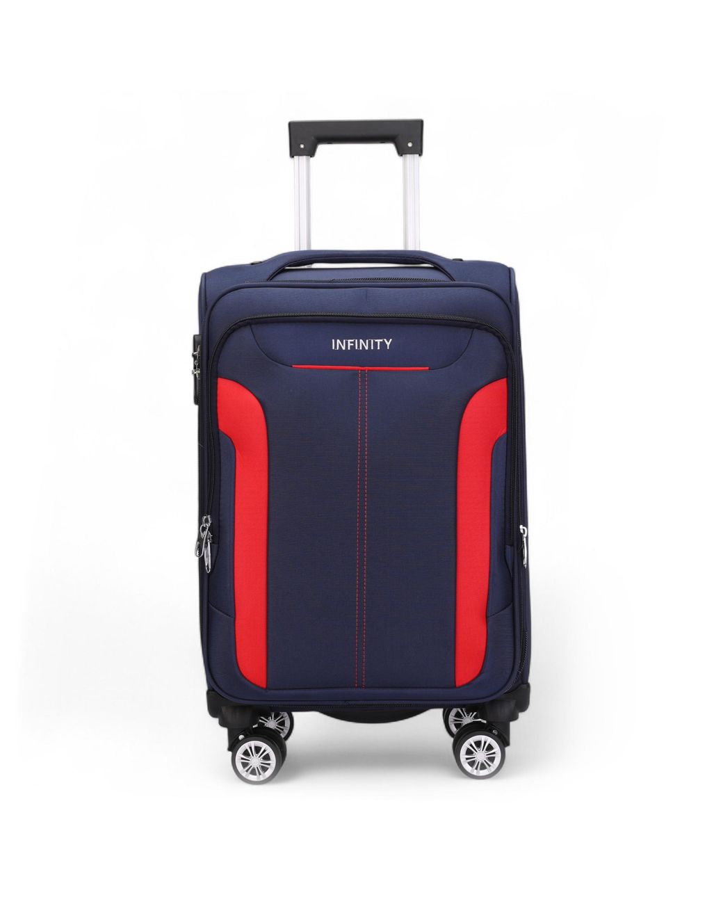 Infinity Leather Red Soft Cabin Suitcase Nylon 900D Suitable Integrated Lock For Easyjet, Ryanair, Wizzair