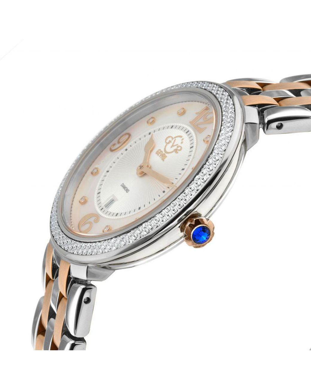 Gv2 Metallic By Gevril 12904B Verona Swiss Diamond Watch