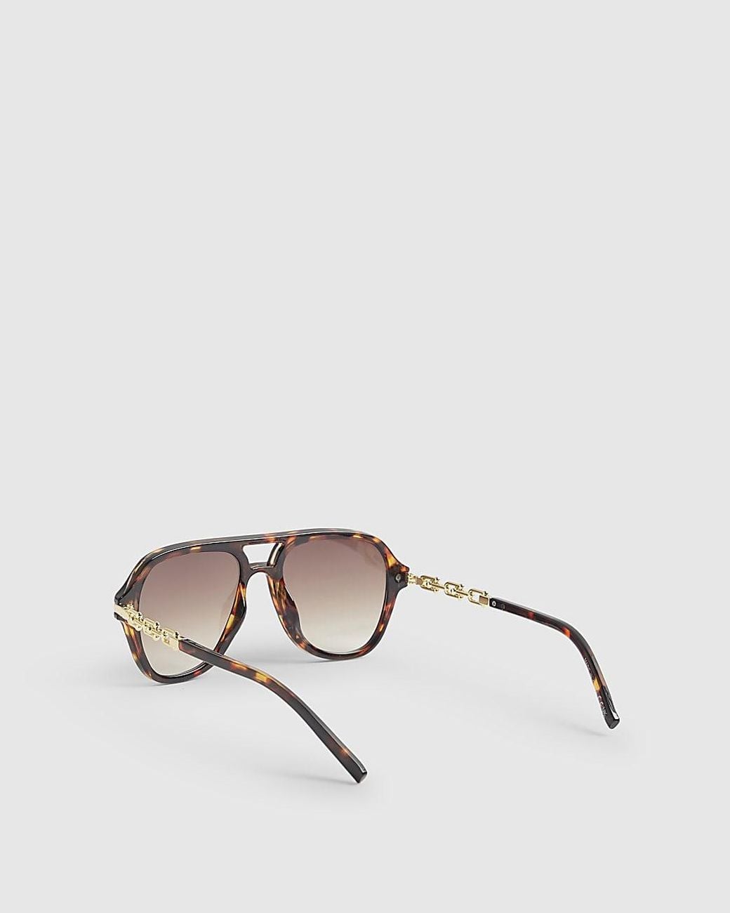 River Island Natural Sunglasses Tortoiseshell Chain Temple