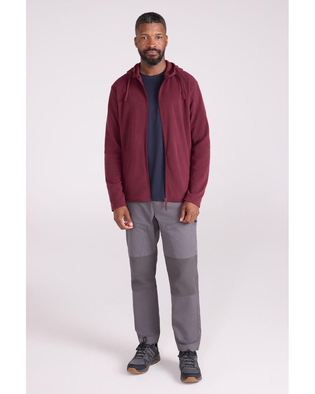Mountain Warehouse Red 'Camber' Full Zip Hoodie Adjustable Hood Warm Cosy Jumper for men