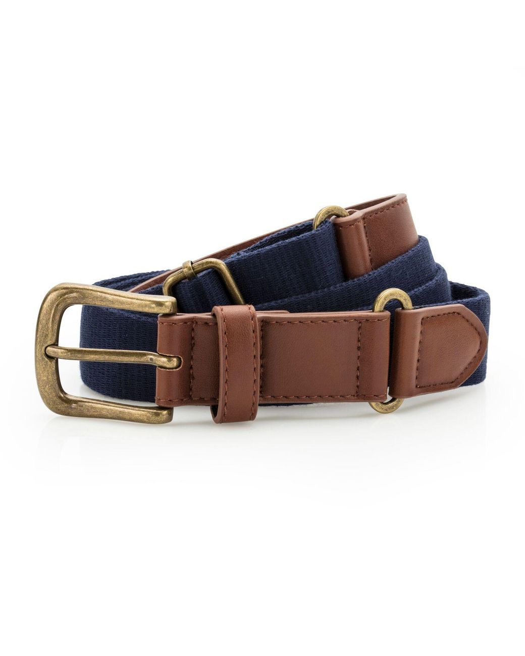 Asquith & Fox Blue Faux Leather And Canvas Belt for men