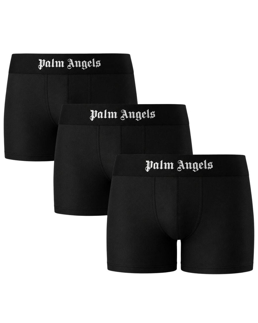 Palm Angels Black Tri-Pack Short Trunk Boxer Shorts Cotton for men