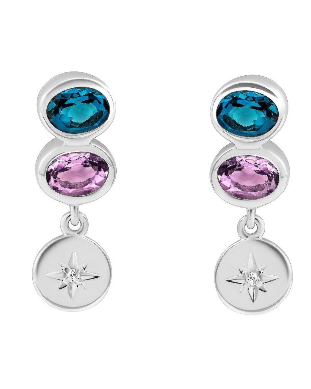 Orphelia Blue 'Regula' 925 Sterling Drop Earrings