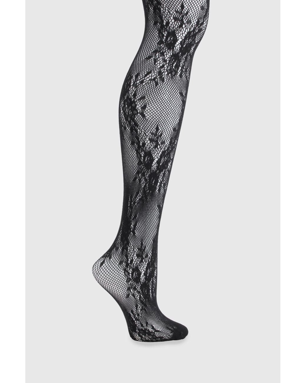 Boohoo Brown Plus Lace Detail Tights