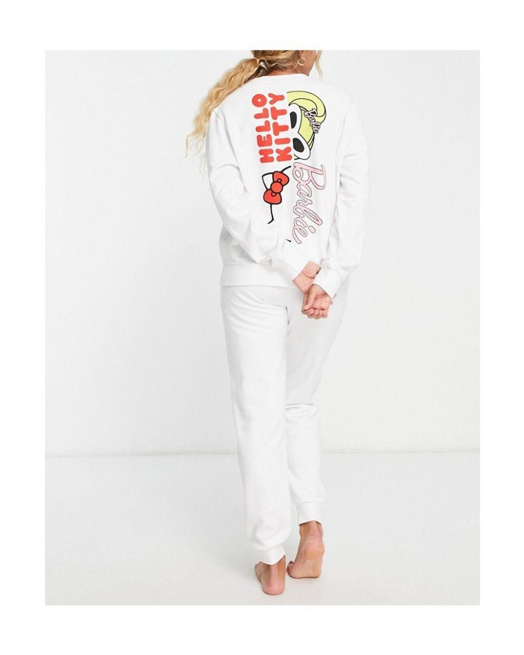 ASOS Barbie X Hello Kitty Lounge Sweat jogger Set in White Lyst UK