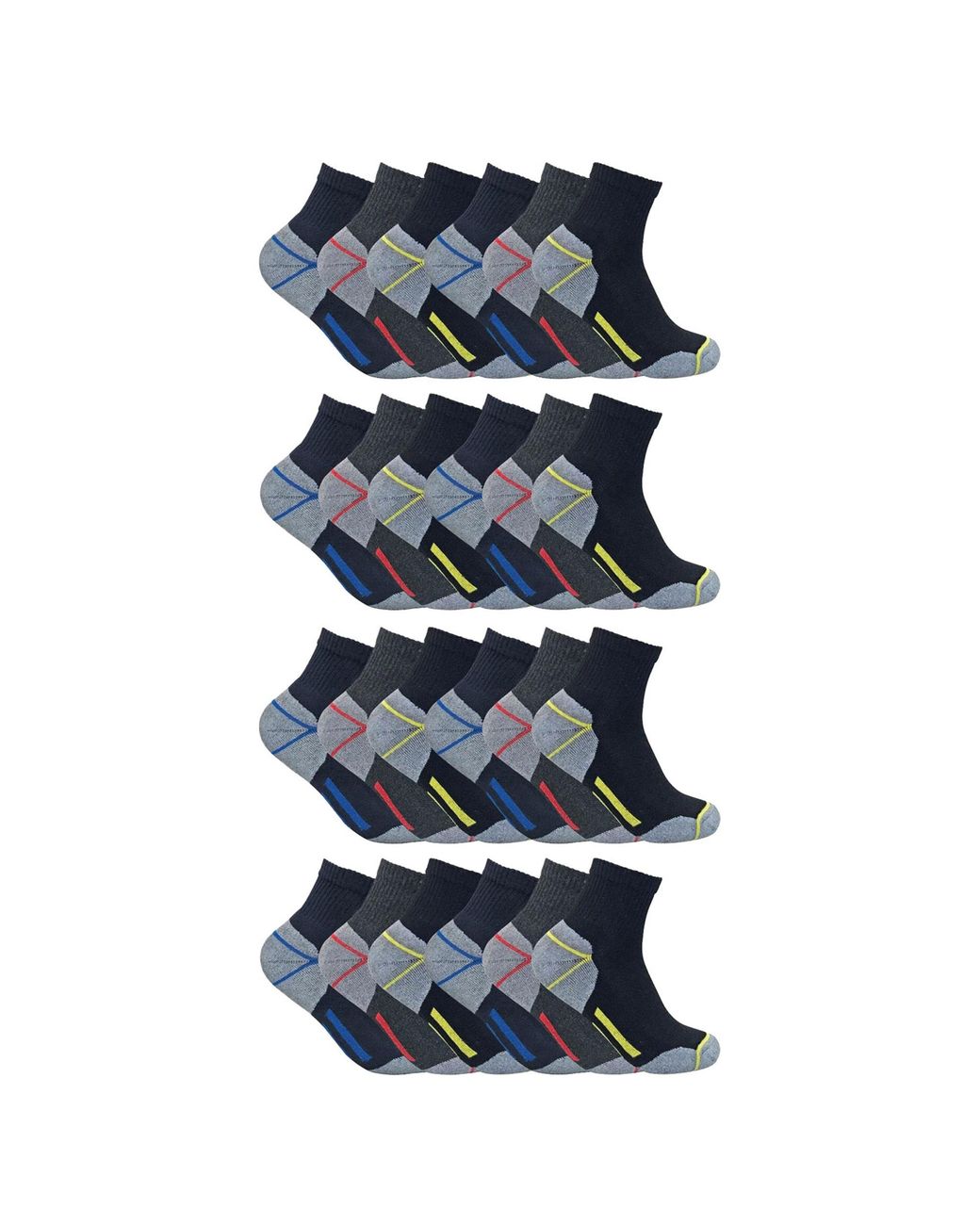 Sock Snob Blue 24 Pairs Multipack Ultimate Cotton Rich Work Ankle Socks for men