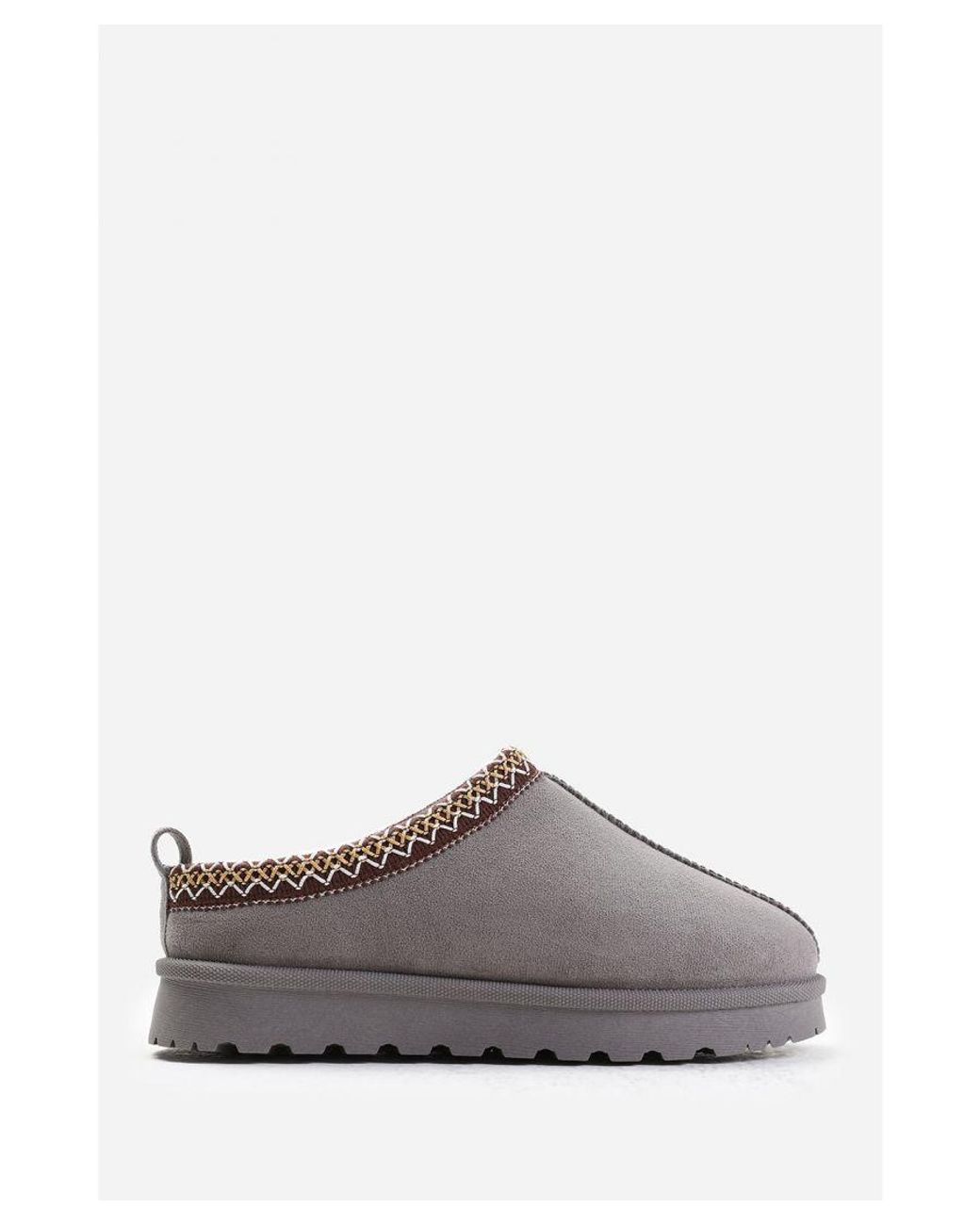 Where's That From Gray Faux Fur Lined Aztec Mini Boots
