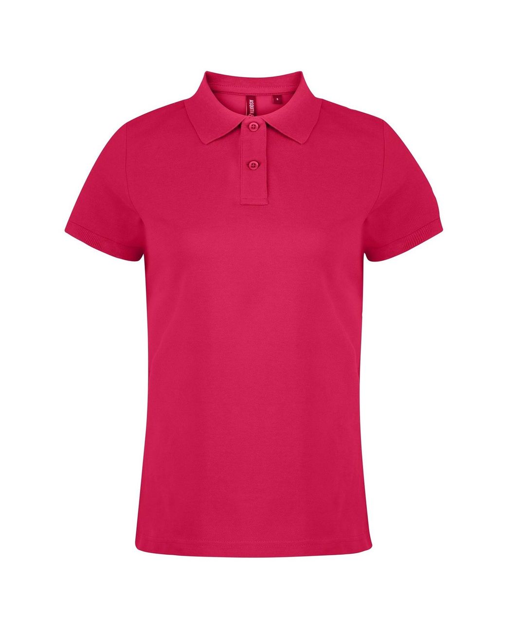 Asquith & Fox Pink Ladies Plain Short Sleeve Polo Shirt (Hot)