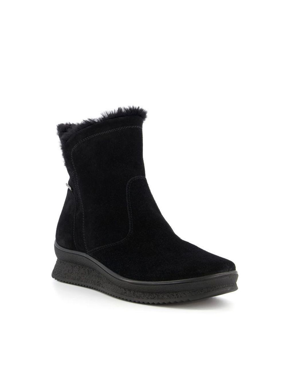 Dune Ladies Peeky Waterproof Faux Fur Boots Suede in Black Lyst UK