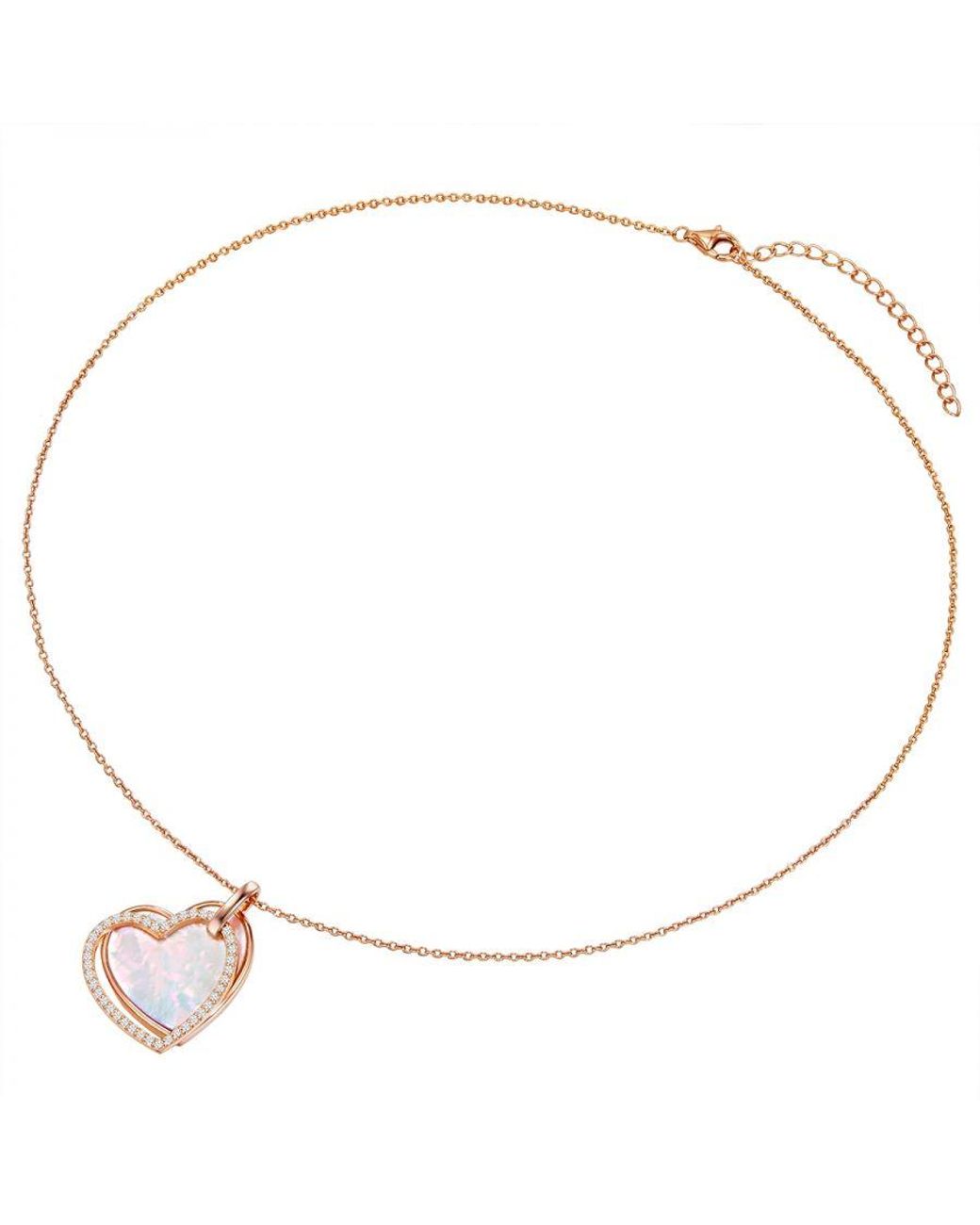 Rafaela Donata Metallic Necklace Sterling Mother Of Pearl Zirconia
