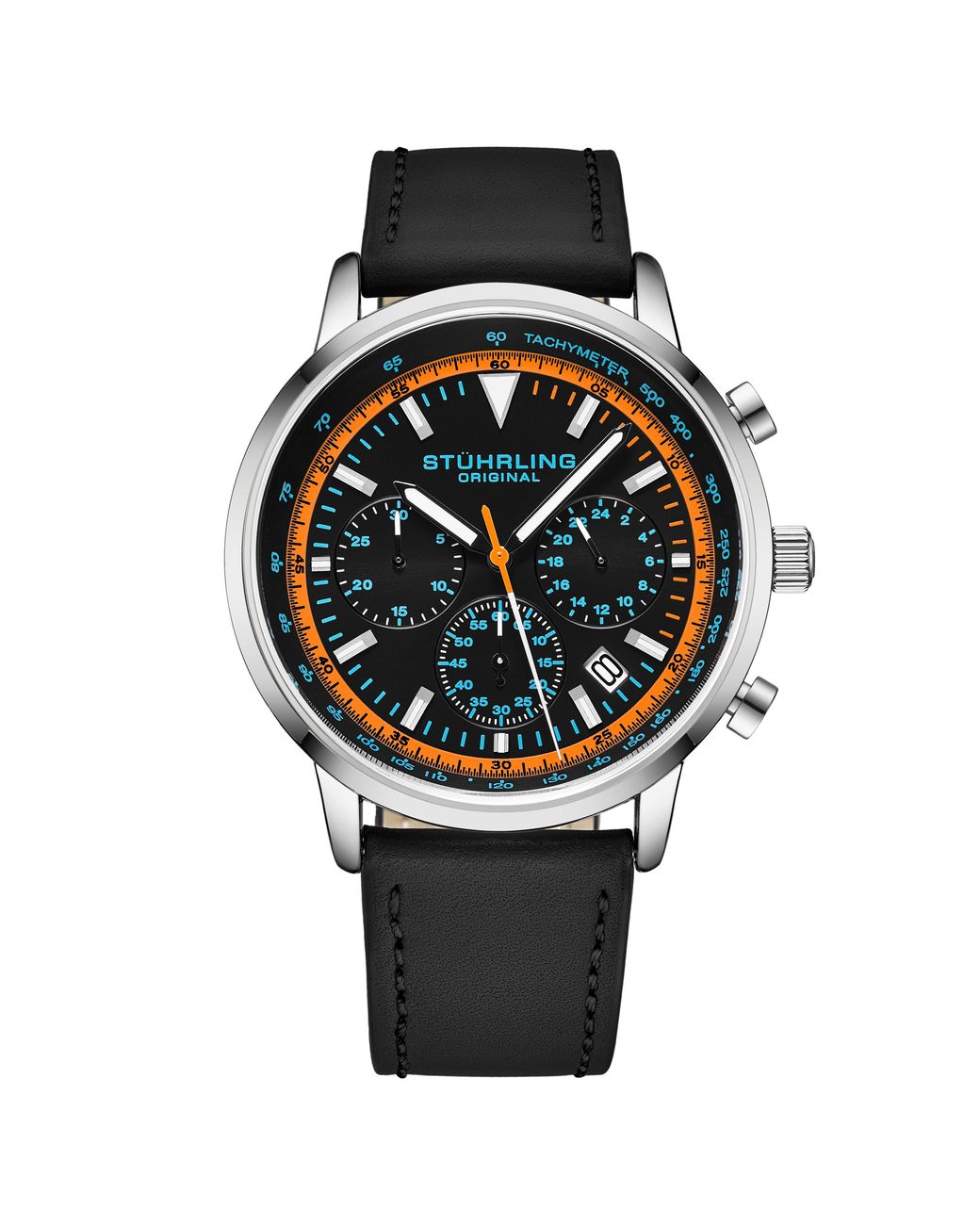 Stuhrling Gray Monaco Chronograph With Tachymeter Quartz 3986L 44Mm Watch for men