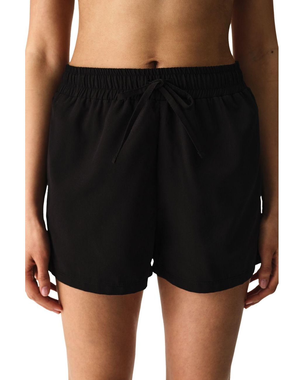 Penti Black Mid-Waist Woven Board Shorts