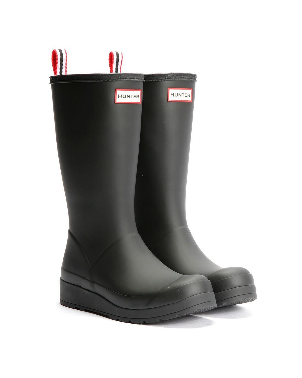 Hunter Black Play Tall Rubber Wellington Boots