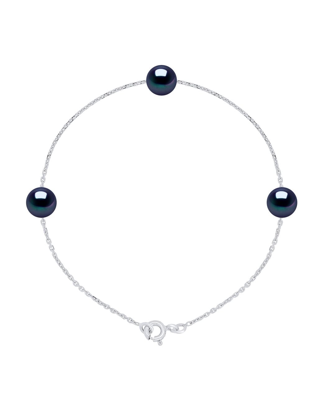 Ateliers Saint Germain White Bracelet 3 Real Cultured Freshwater Pearls Round 7-8 Mm